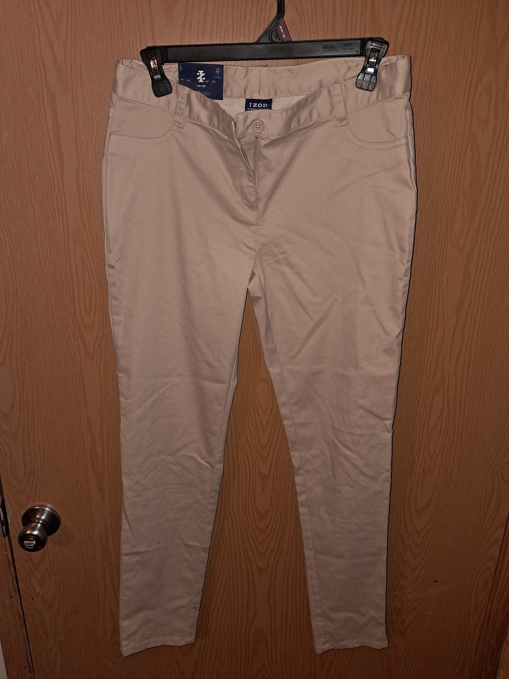 Izod Women's Slim-Fit Khaki Skinny Pants - Light Beige